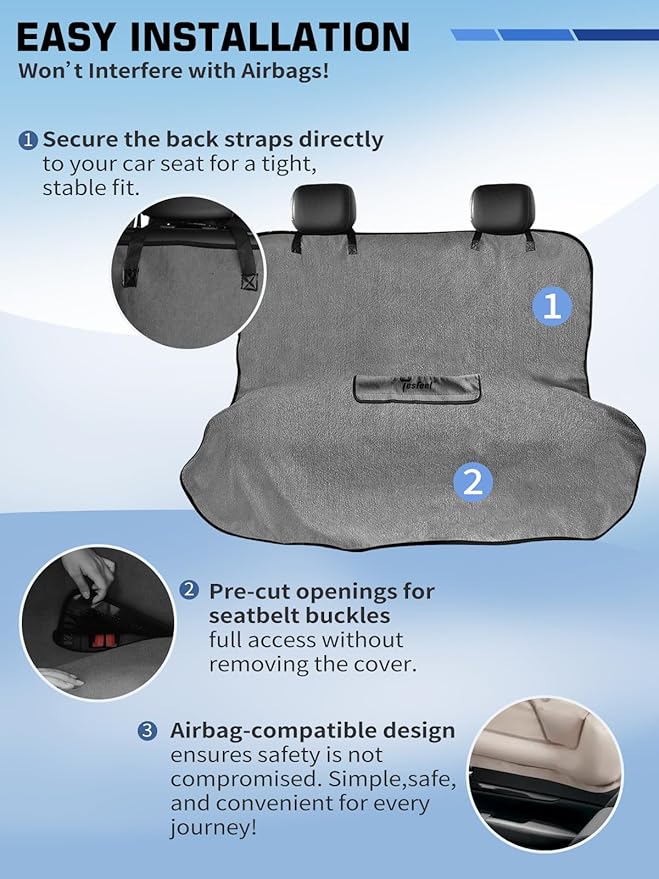 Terry Cloth Car Seat Cover - Waterproof Sweat Proof Towel Seat Protector, Washable Absorbent Seat Towel for Gym/Beach/After Workout, Reusable Part Seat Drape for Cars/Trucks Auto Accessories