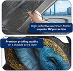GENANY Elephant Couple Windshield Sun Shade for Car SUV Truck (55x30 Inches), Sun Shade Windshield, Shades for Front Windows, Spring Car Decor, Xmas Auto Gift