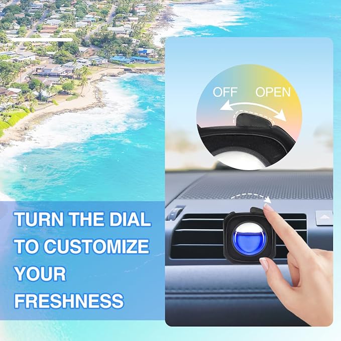 Car Air Freshener Vent Clip, Scented Car Accessories, Long Lasting for Strong Odors, Unstopables Fresh Scent, Lasting Over 180 Days, 6 Count