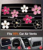 Daisy Flower Car Air Freshener Vent Clips, 8 Pcs Cute Car Accessories for Women Interior, Girly Decor Essentials, Truck Accessories, for Bathroom Office Pet Houses (Pink,White,Black,Red, 3.1cm, 2.9cm)