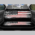 KEIAHUAN 4th of July Car Seat Cover Full Set American Flag Patriotic Breathable Car Front Seat Cover and Rear Bench Cover Set of 4