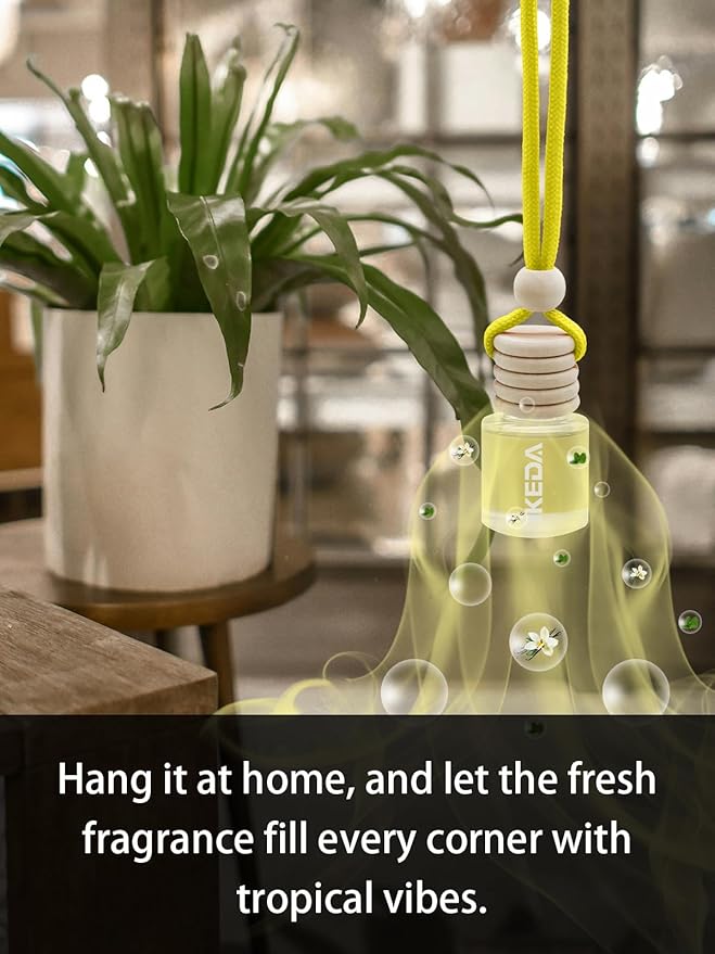 Ikeda Car Air Freshener: Hanging Car Smell Air Freshener | 10ml Hanging Car Perfume | Long Lasting Fragrance | Strong Scents Diffuser for Auto Home (Vanilla|Circular)