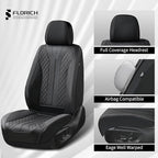 FLORICH Leather Automotive Seat Covers, Waterproof Seat Covers, Black Front Car Seat Cover, Full Coverage Car Seat Covers 2 Pack Car Seat Cushion Protector Universal Fit for Most Cars SUV Trucks