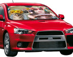 Car Windshield Sunshade Front Window Sunflower Pig Dog cat Drive Sun Visor Protector Foldable Shield Cover for Truck SUV