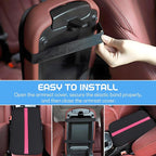 wuyaoyao Car Center Console Cover, 12.6"×7.87" PU Leather Armrest Cover for Cars, Stylish Auto Armrest Cushion Pad, Waterproof Vehicle Arm Rest Protector, Interior Car Accessories (Black+Purple)