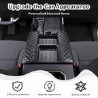2PCS Center Console Armrest Cover for Toyot@ Tundra 2022-2025 /Sequoia 2023-2025 Accessories, Leather Front Seat Armrest Box Cushion Protector Waterproof Anti-Scratch (Left-Hand Drive)