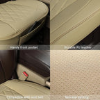 GIANT PANDA Bottom Seat Cover for Trucks&SUV, Front PU Leather Driver Seat Protector Fit for Chevy,Ram,Toyota,GMC,Ford F150 F-Series (Beige-2PCS)
