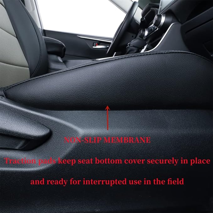 coverdream Custom Seat Covers Compatible with Select Toyota RAV4 Hybrid 2016 2017 2018 Models - Leatherette (Black/Gray,Full Set)