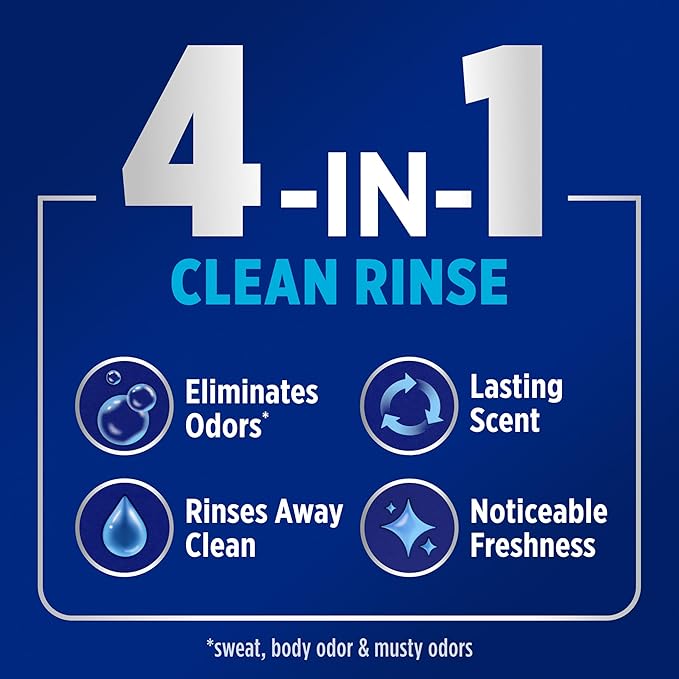 OxiClean Odor Blasters Fabric Rinse, 4-in-1 Clean Rinse Formula, Laundry Additive and Odor Eliminator for Sweat and Musty Odors, Sparkling Fresh Scent, 50 fl oz