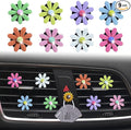 8 Pcs Daisy Air Vent Clips, Cute Flower Car Air Fresheners Vents Clips Car Diffuser Vent Clips Glam Car Interior Decor Charm Cute Daisy Car Decoration Car Accessories for Women+Sunflower Mask Hook (Mix)
