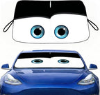 eygeufg Windshield Shade, Car Sun Shade for Front Windshield (Black, Tesla Model Y/3)