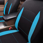 Flying Banner Car Seat Covers Front Seats Rear Bench Polyester car seat Protectors Easy installations Rear Bench Split Classic Man Lady Truck (Full Set - Low Back - Combo Pack, Black Mint Blue)