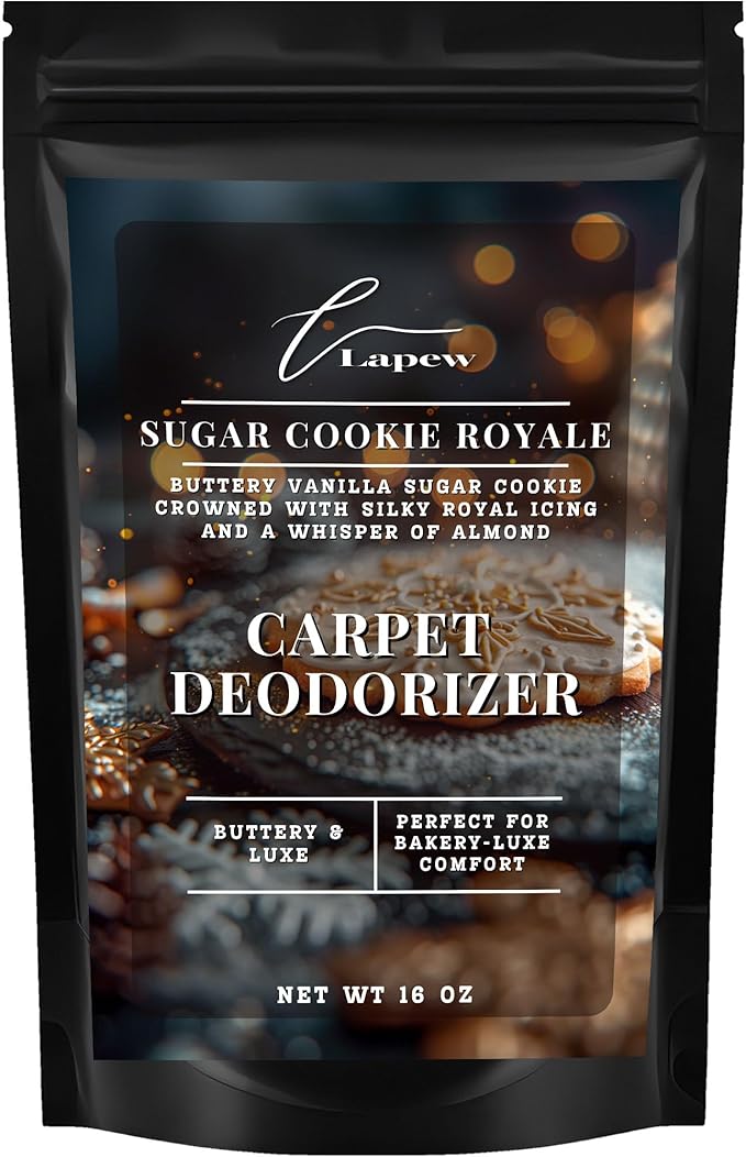 Lapew Sugar Cookie Royale Carpet Deodorizer Powder - Pet Safe Freshener for Vacuuming | Scented Odor Eliminator for Home | 16 oz