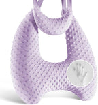 Memory Foam Kids Travel Pillow, Car Pillow for Kids, H-Shape Car Pillows for Sleeping, Removable Pillowcase, Adjustable, Velvet Dots, Purple
