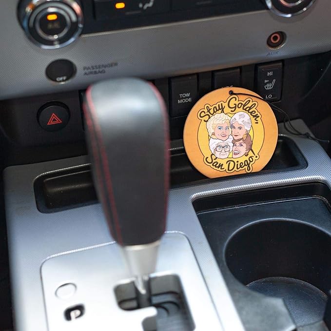 The Golden Girls "Stay Golden, San Diego!" Car Air Freshener | Exclusive Golden Girls Collectible | Sweet Lavender Scent