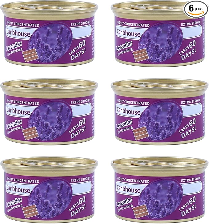 7F Car Air Freshener, Set of 6 Cans for Home and Car, Deodorizer Diffuser Air Freshener, Lavender