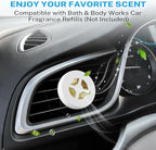 Car Fragrance Holder Compatible with Bath & Body Works Refills (Not Included), Air Freshener Vent Clip or Visor Clip, Refillable Scent Holder, Easy to Open Car Diffuser Accessory (White)