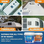 1 Gallon RV Roof Sealant, RV Roof Coating White, Professional Grade Liquid Rubber, Solar Reflective Waterproof Sealant for Leak Repair on Camper, Trailer & Motorhome Roofs (Fits EPDM, TPO, Fiberglass)
