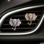 Bling Rhinestone Elephants Head Car Air Vent Clip Dashboard Outlet Clip Air Freshener Vent Clips Decorative Cute Car Decor