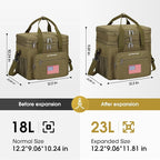 Maelstrom Lunch Box, 23L Insulated Lunch Bag, Expandable Double Deck Cooler Bag, Lightweight Leakproof Tote Bag With Side Tissue Pocket, Suit For Men and Women (H Khaki with DIY Hook-and-Loop)