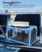 Pet Carrier Airline Approved 17x11x9.5 in - Underseat, Top & Side Entry Soft Dog Cat Travel Carrier with Safety Zippers ＆ Anti-Scratch Mesh for Small Cat and Dog for Pets Up to 10 Lb - Blue