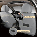 FLORICH Car Seat Covers Front Seats, Luxury Waterproof Faux Leather Seat Covers Cushion, Car Seat Protectors Universal Fit for Most 5 Seats Vehicles - Gray