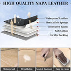 Coverado Seat Covers, Car Seat Covers Front Seats, Premium Nappa Leather Seat Covers for Cars, Waterproof Car Seat Protector with Lumbar Support, Front Seat Covers Universal Fit for Most Cars (Beige)