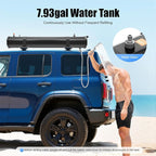 Portable Water Tank for Camping, 30L/7.93gal Self-Pressurized Water Tank, Roof Rack Mount Road Shower with Shower Head and Storage Bag, Car Camping Shower for SUVs, Sedans, RVs, Trucks