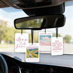 4 Pcs Pink Christian Car Air Fresheners, Bible Verse Hanging Fresheners for Women, Religious Inspirational Decor, Floral Scripture Mirror Fresheners for Car, Closet & Gift Use (Pink Christian)