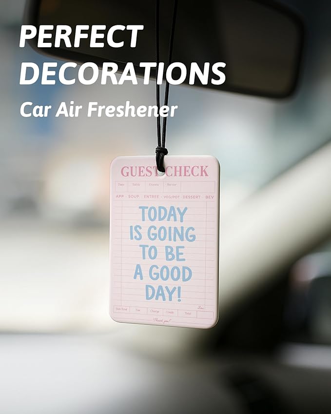 Pink Coastal Beach Car Air Freshener 4 Pcs, Coquette Pink Bow Summer Fish Lobster Beach Hanging Air Freshener for Closet Drawer Books, Girly Beachy Car Accessories Mirror Decor for Women Girls