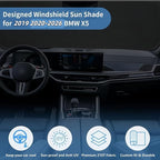 Windshield Sun Shade for BMW X5 2026 2025 2024 2023 2022 2021 2020 2019 M Sport xLine Front Window Sunshade SUV Accessories Fodable Sun Visor UV Protector Shade Heat Shield Cover