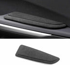 BETTERHUMZ Car Door Armrest Cushion Pad for Alcantara Suede, Car Elbow Rest Pad for BMW 3 4 5 6 7 8 X1 X3 X4 X5 X6 Z4 Series Car Accessories (Right, Black line)