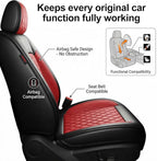 Fit Elantra Car Seat Covers for Hyundai Elantra 2017-2025 2026 - Premium Leather, Waterproof, All-Weather, Airbag Compatible, Anti-Slip, Breathable, Seat Protectors, Full Set, Red