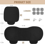 Linen Car Seat Covers, Black Back Seat Cover for Cars Include 1 Pair Front Car Seat Cover Protectors with Breathable Linen and Non-Slip Bottom Universal Fits SUVs,Cars,Sedans (Black)