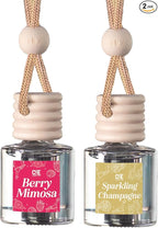 CANDECraftCo Car Air Hanging Fragrance Oil, Car Auto Freshener for Essential Oils, Scents Fragrance Aromatherapy Automobile Diffuser, Long Lasting (Berry Mimosa + Champagne)
