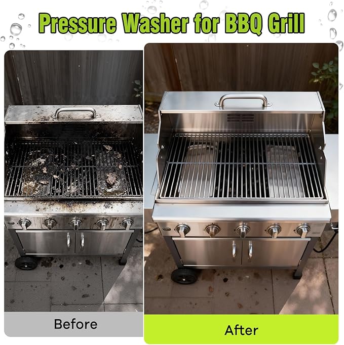 Pressure Washer, Portable Power Washer, 4 Quick Connect Nozzles, High Pressure Cleaning Machine for Car Fence Driveway Patio Washing and More