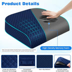 Seat Cushion for Office Chair, Memory Foam Chair Cushions, Car Seat Cushion for Long Sitting, Desk Chair Cushion for Pressure Relief, Non-Slip Bottom, Washable Cover, X-Large, Blue