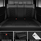 CAR PASS Nappa Leather Waterproof Car Seat Covers Two Front, 3D Foam Automotive Seat Covers with Memory Foam, Universal Fit for Cars SUV Truck Sedan, Airbag Compatible,Black Grey