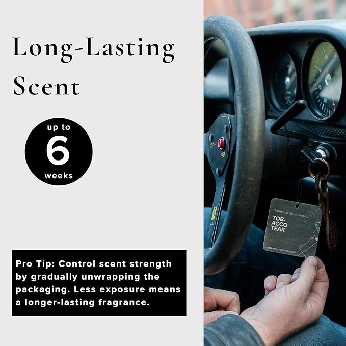 Geotanical Car Air Fresheners, Variety Pack of 6 (3 Black Coral Tide, 3 Tobacco Teak)
