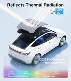 Wigoo Tesla New Model Y Juniper Accessories Sunshade Roof [Never Sag, Nano Ice-Crystal Coatings] Heat Insulation Glass Roof Sun Shade, Accessories for Tesla New Model Y 2025 2026 Launch, Black