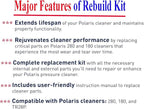 ATIE Pool Cleaner Tune Up Rebuild Kit A49 Compatible with Polaris 280, TR28P Pool Cleaner with Wheel, Tire, Drive Shaft, Turbine Bearing, All Purpoe Bag, Sweep Hose, Wheel Bearing, Tailsweep Pro