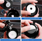 Solar Rotating Car Air Freshener, Solar Energy Refillable Car Dashboard Aromatherapy Ornament, Double Ring Fragrance Diffuser Decorative Accessories for Vehicle Home Office (Black)