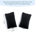 COOLBEBE Car Seat Straps Shoulder Pads for Baby Kids, Super Soft Seat Belt Covers for All Car Seats/Pushchair/Stroller/High Chair (Black/Grey)
