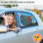 Car Window Shade, 2 Pack Car Sun Shade for Window Baby Suction Cups Sunshade for Side Window Sun and UV Block for Kids/Adults/Pets - 17.3''x14'' Universal Fits