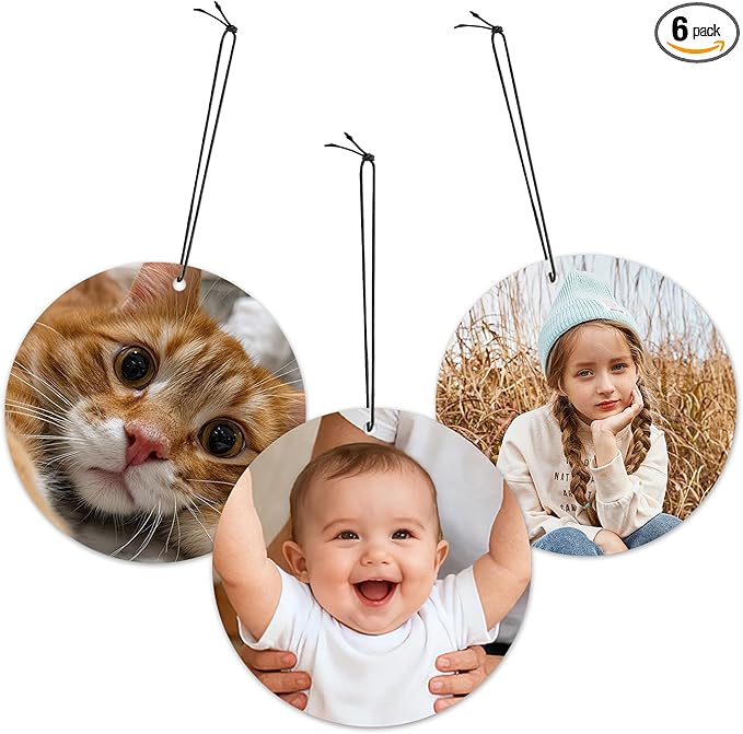 6-100PCS Round Custom Air Fresheners with Picture, Photo Air Freshener for Car, Personalized Car Accessories, Custom Gifts for Women Birthday Surprises, Personalized Pet Cars Freshener