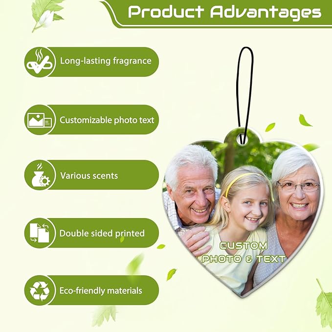 Custom Air Fresheners with Picture, Personalized Air Freshener for Cars, Customized Photo Gift with Scents for Family and Lovers