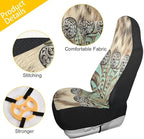 Western Car Seat Covers Set of 2,Rustic Brown Beige Teal Western Country Cowboy Tooled Leather Universal Auto Front Seat Cushion Protector for Women Men Cool Car Accessories Fit for Car Truck