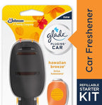 Glade PlugIns Car Air Freshener Starter Kit, Hawaiian Breeze, 1 Warmer + 4 Refills