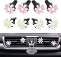 8 Pieces Daisy Car Accessories,Daisy Flower Air Vent Clips,Cute Car Air Fresheners,Dashboard Outlet Clip,Car Diffuser Vent Clip Car Decor Charms Car Interior Decoration for Women+Mask Hook(Pink & White)