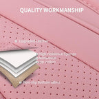Nappa Leather Car Seat Covers Full Set, Pink Car seat Protector 5 Seats, Waterproof Car Seat Cushion, Universal Automotive Seat Covers Fit for SUV Truck Pick-up Sedan, Front and Rear